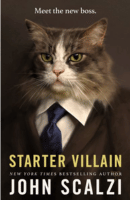 Book cover with cat dressed in a suit and tie