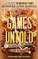 Cover for Games Untold with yellow text and a background of miscellaneous yellow tones items including a book and a sword