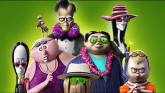 Addams family wearing vacation clothes