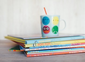Stack of kids' picture books